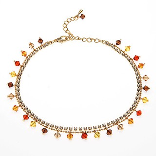 Suvani Jewelry -Red Crystal Brass Anklet Silver 925% สร้อยข้อเท้า เป็นเงินแท้925   กำไลข้อเท้ามีความยาว 9.5 นิ้ว