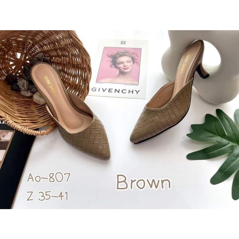 Niwa shoes รองเท้าสตรี ส้นสูง รหัสA0-807 หนังPU นิ่ม ใส่สบาย  ความสูง 2.5