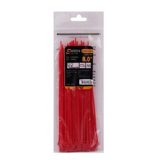 เคเบิ้ลไทร์ สายรัด หนวดกุ้ง  ELEKTRA 8 นิ้ว 200 มม. สีแดง CABLE TIES ELEKTRA 8 INCHES (200MM) RED