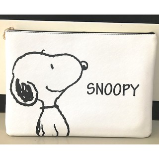 SNOOPY  W  1      เก็บเอกสาร  กระเป๋าเอกสาร ซองเอกสาร อย่างดี มีผ้าซับด้านใน ลาย SNOOPY  W  1  สนูปปี้ ขาว       ขนาด 35