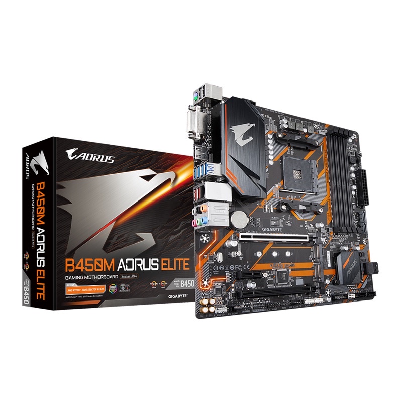 MAINBOARD (เมนบอร์ด) AM4 GIGABYTE B450M AORUS ELITE