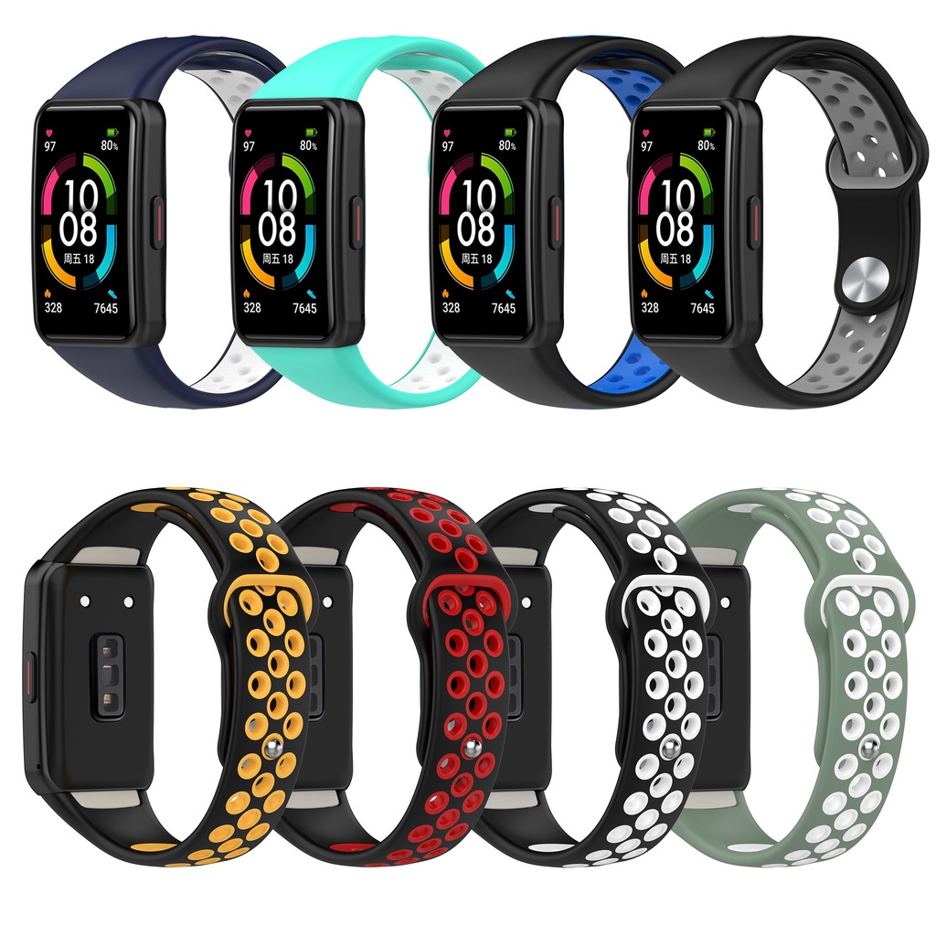 สายรัดซิลิโคนอ่อนนุ่มสำหรับเปลี่ยนสำหรับ Huawei band 6 pro Honor Band 6 7