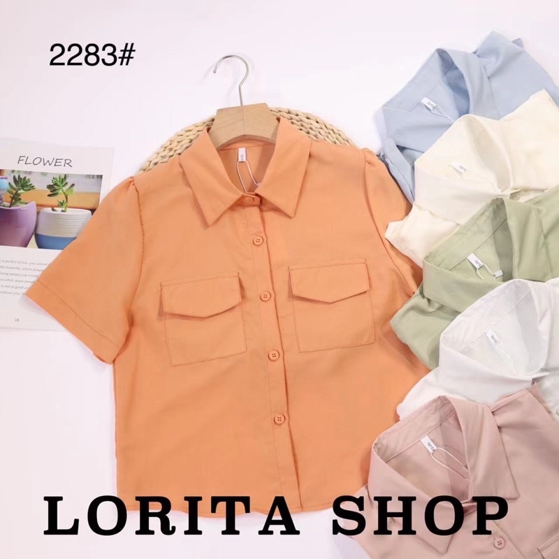 เสื้อครอปคอปก งานป้าย LORITA SHOP