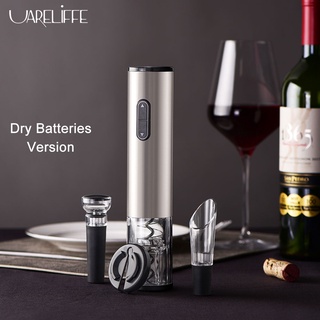 Uareliffe 4 In 1 ชุดที่เปิดไวน์อัตโนมัติ แบตเตอรี่แห้ง พร้อมตัวกดสุญญากาศ สําหรับรินไวน์แดง