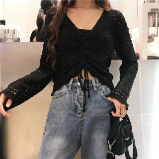 เสื้อถัก โครเชต์ ซีทรู รูดอก : เสื้อแฟชั่น สไตล์เกาหลี