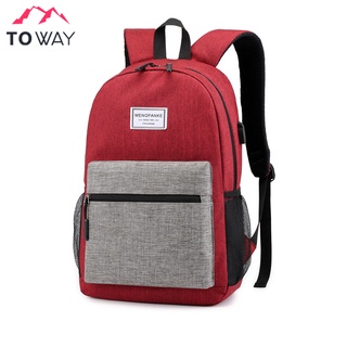 TOWAY-กระเป๋าเป้สะพายหลัง แฟชั่นคุณผู้ชาย Backpack รุ่น QX-B001 มีช่องใส่โน๊ตบุ๊ค พร้อมส่งจากไทย