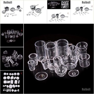 Ruibull☆❥ 10-15Pcs/Lot Plate Cup Dish Bowl Tableware Set Dollhouse Miniature