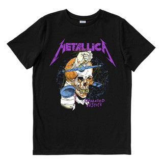 Metallica DAMAGED JUSTICE | เสื้อยืด พิมพ์ลายวงดนตรี | เพลงเมอร์ช | Unisex | เสื้อยืด พิมพ์ลายดนตรี | โลหะ