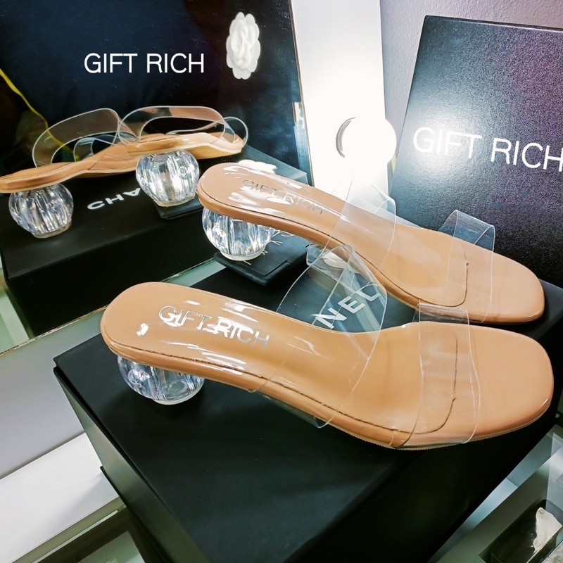 (แบรนด์ไทย) GiftRich No.01 Oony รองเท้าส้นแก้วกลม รุ่นแม่อั้ม รุ่นฮิตตลอดกาล