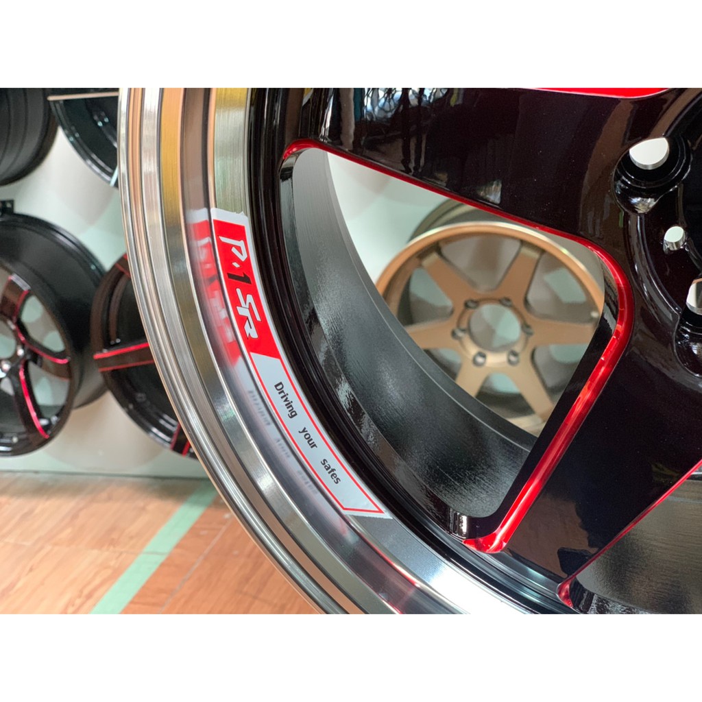 ล้อแม็กใหม่เวล Weld Predator PD32 18x8.5 5x114 ET35 สีดำขอบมิลลิ่งแดง ...