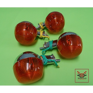 YAMAHA RS100 YG5 YF5 FS1 YL2 LT3 LB50 LB80 TURN SIGNAL SET F&amp;R (4PCS.) "PLASTIC"  // ชุดไฟเลี้ยว หน้าหลัง-ซ้ายขวา 4 ชิ้น