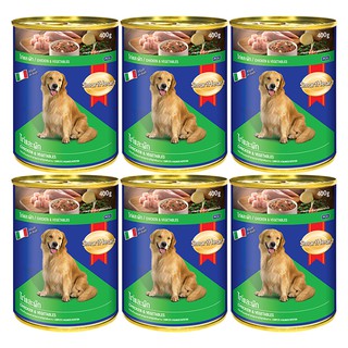 อาหารกระป๋องสุนัข รสไก่และผัก 400กรัม (6 กระป๋อง) Smartheart Can Chicken and Vegetable Dog Food 400g (6 cans)