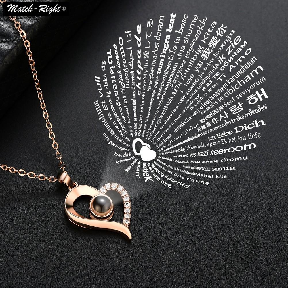 100 ภาษาฉันรักคุณสร้อยคอ รักสร้อยคอ 100 Language I Love You Necklace Say Love Pendant Necklaces