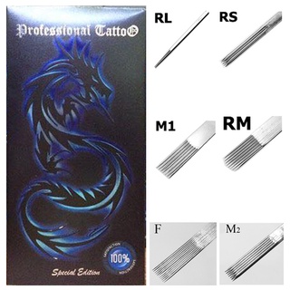 Professional Tattoo Blue Dragon Needle Tattoo F Flat Needles (แบบเรียงชั้นเดียว)