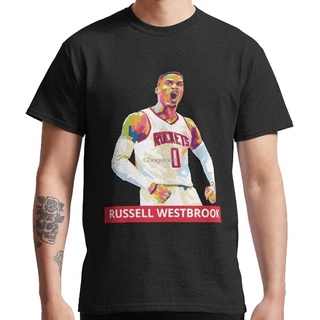 [100% Cotton] Russell Westbrook เสื้อยืดแขนสั้น สีดํา สําหรับผู้ชาย และผู้หญิง