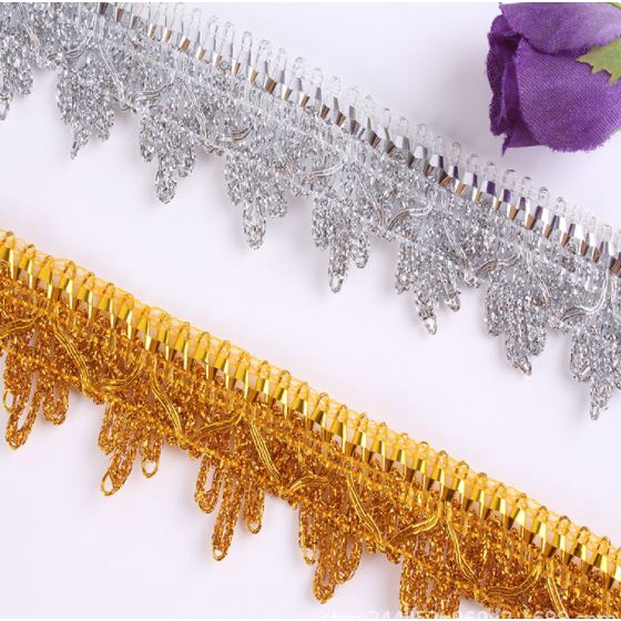 1 หลา Gold Silver Lace Ribbon Trims สําหรับการแสดงบนเวทีคอสเพลย์เสื้อผ้างานแต่งงาน DIY เย็บเสื้อผ้า 