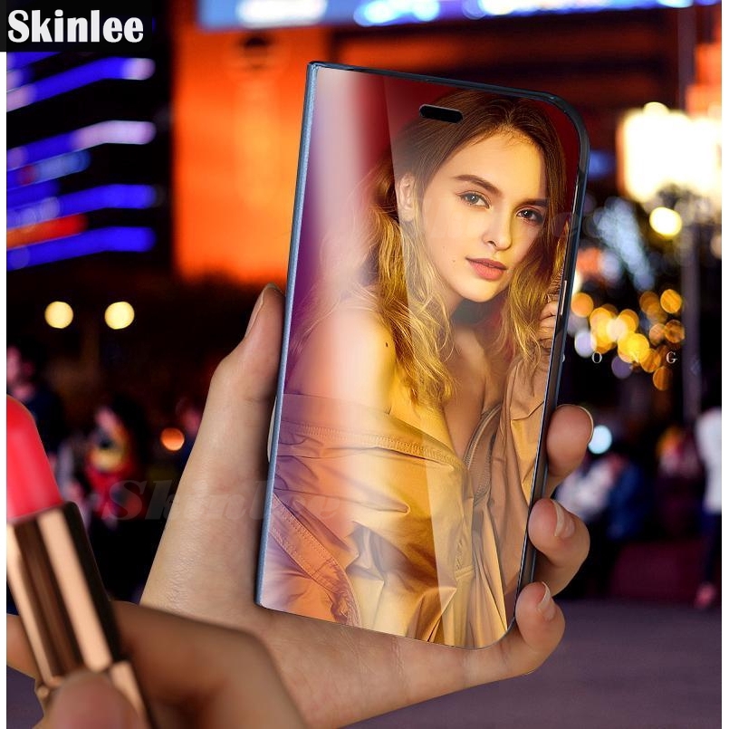 For IPhone 8 Plus 7 Plus Cover Plating Smart Flip Case Clear View