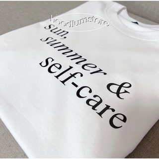 เสื้อยืด sun summer &amp; self-care ใส่ชิลๆทะเลคาเฟ่ coton 100%
