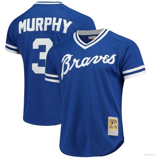 เสื้อยืดกีฬาเบสบอล BSB MLB Atlanta Braves No.3 Murphy Jersey พลัสไซซ์ สําหรับผู้ชาย และผู้หญิง