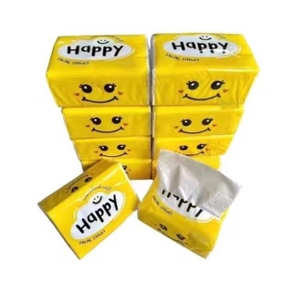 happy smileกระดาษทิชชู่ กระดาษชำระ กระดาษเช็ดหน้า หนา 280 แผ่น ทิชชู่แบบดึง เหนียว แข็งแรง และ นุ่ม กระดาษเช็ดหน้า