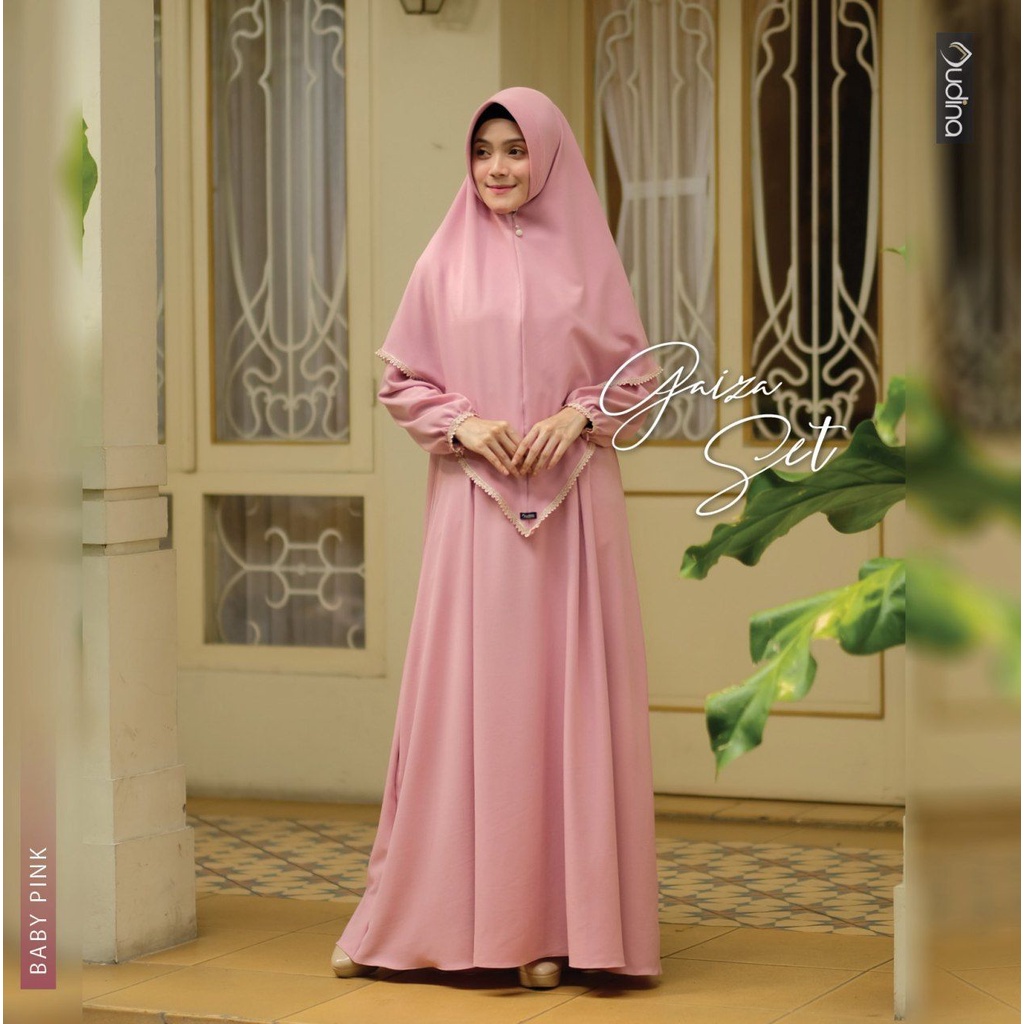 Gamis Set Hijab Syari Busui Moscrepe Gaiza Ori โดย Audina