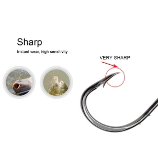 50pcs Fishing Hook Fishing Accessories Ringed High Carbon Steel Barbed Hook Lure Abrasion Resistance