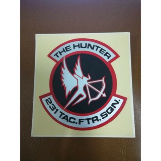 สติกเกอร์ฝูงบินกองทัพอากาศ THE HUNTER 231 TAC.FTR.SQN ROYAL THAI AIR FORCE STICKER, RTAF Sticker