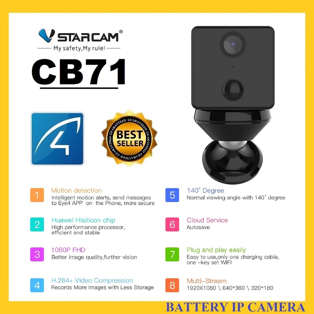 ราคา Vstarcam กลองวงจรปดขนาด Mini มแบตเตอรในตว 1500mAh wifi 4k