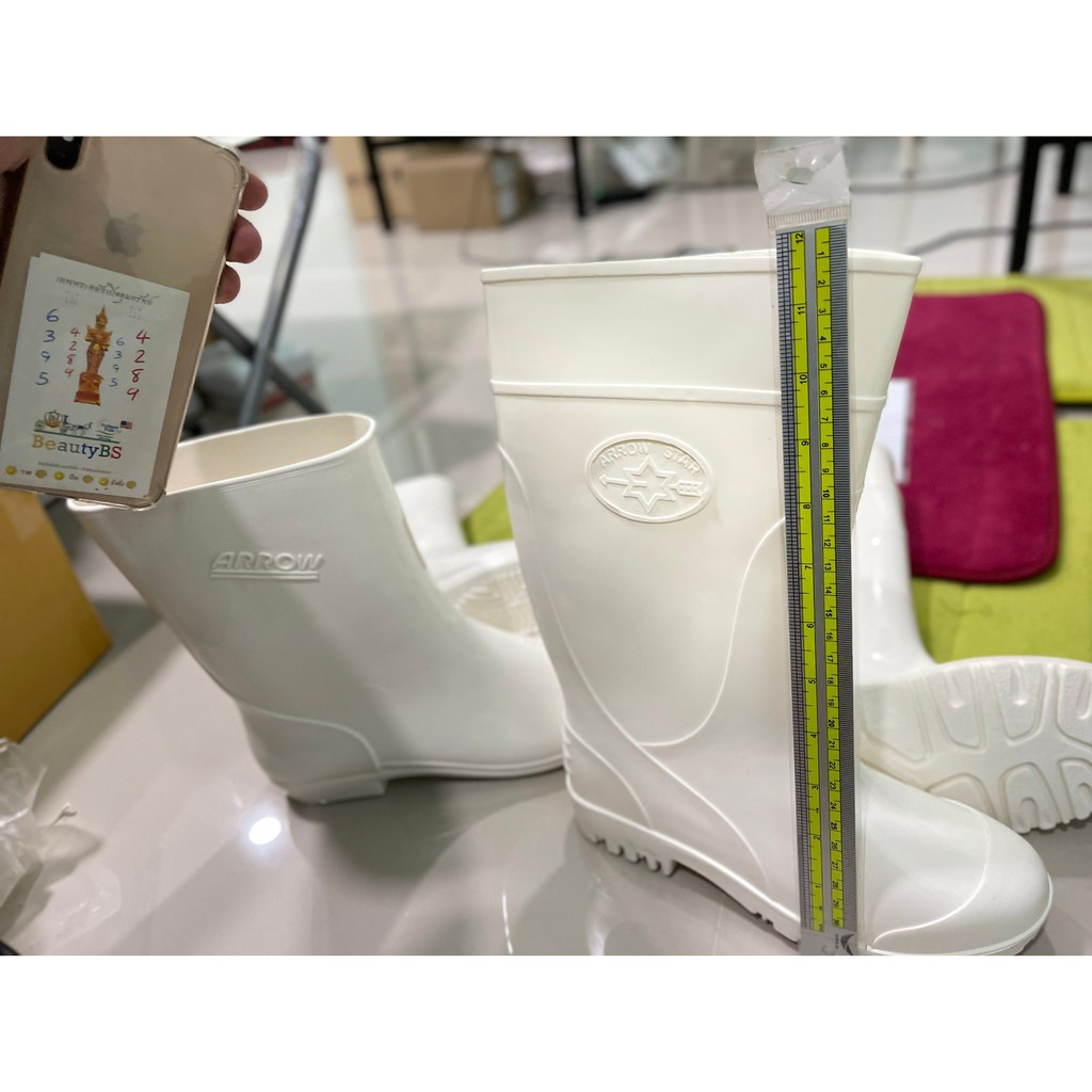 รองเท้าบูท Arrow star A9000 สูง 12 นิ้ว #1ในไทย บู๊ตขาว Rubber Boots บูทห้องเย็น