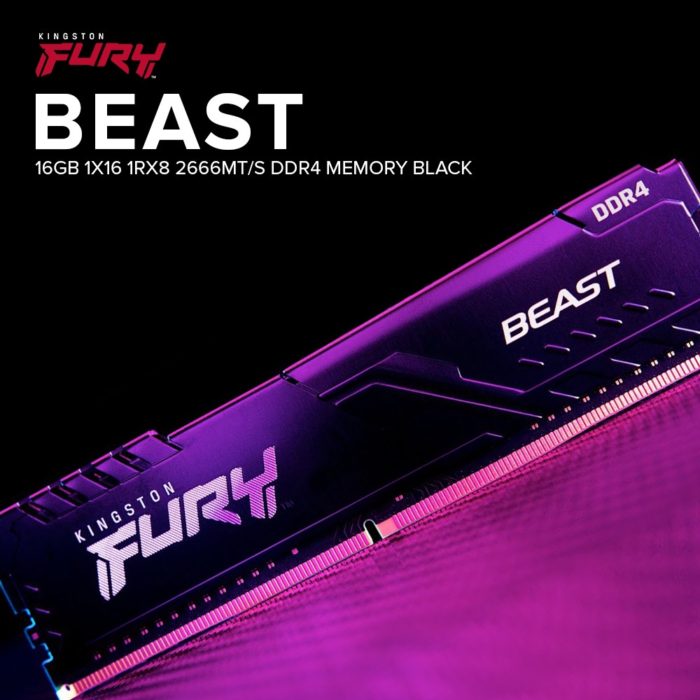 [จัดส่งตลอด 24]FURY BEAST DDR4 4GB 8GB 16GB 2400Mhz 2666Mhz 3200Mhz 3600Mhz RAM PC (แรมพีซี) รับประกัน 3 ปี - รูปที่ 2