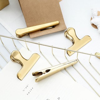คลิปหนีบกระดาษสีทอง คลิปหนีบของ คลิบหนีบผม สีทอง คลิปทองปากแ…