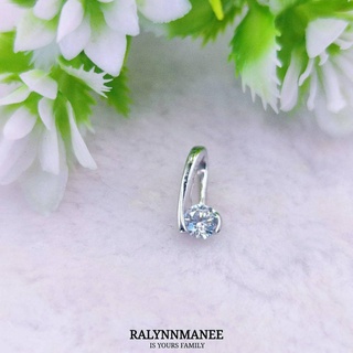 CJ007 จี้เพชรสวิส ( Cubic zirconia ) ตัวเรือนเงินแท้ 925 ชุบทองคำขาว