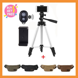 Tripod 3110 3 - ขาตั้งกล้อง 3 ขา พร้อม รีโมทควบคุมบลูทูธ + ถุงใส่ขาตั้งกล้อง+กระเป๋าเงินผู้ชาย คุ้มค่าคุ้มราคา!