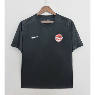 เสื้อกีฬาแขนสั้น ลายทีมชาติฟุตบอล Canada third 22-23 2022 23 ชุดเยือน สีดํา ไซซ์ S-2XL