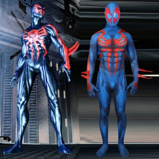 ชุดจั๊มสูทคอสเพลย์ Spider-Man สีฟ้า สําหรับผู้ใหญ่ 2099