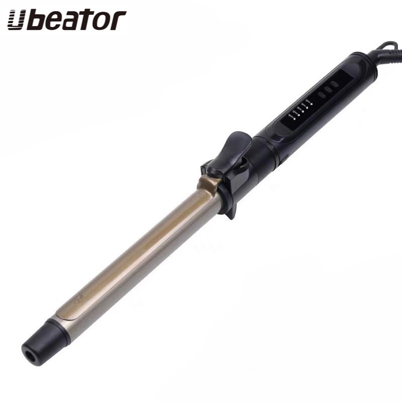 Ubeator กรวยเซรามิกเคลือบสีทองสําหรับดัดผม