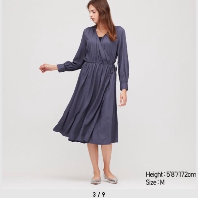 Uniqlo dress สีกรม size S | Shopee Thailand
