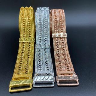 Vintage Jewelry โลหะผสมเข็มขัด สำหรับชุดไทย ลายไทย สายเข็มขัด สีทอง สีเงินที่ กุหลาบทองbelt