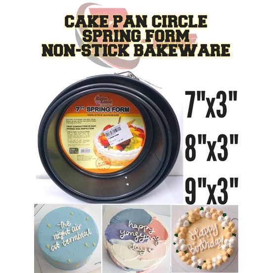 ROUND SPRING BELANG NON-STICK BAKEWARE PAN 7"x3" 8"x3" 9"x3"