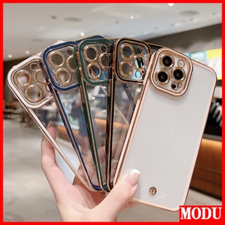 Modu เคสโทรศัพท์ซิลิโคน ทรงสี่เหลี่ยม ป้องกันเลนส์กล้อง กันกระแทก หรูหรา สําหรับ Samsung Galaxy A12 A34 A54 A23 A32 A33 A50 A50S A30S A51 A71 A52 A72 A53 4G 5G