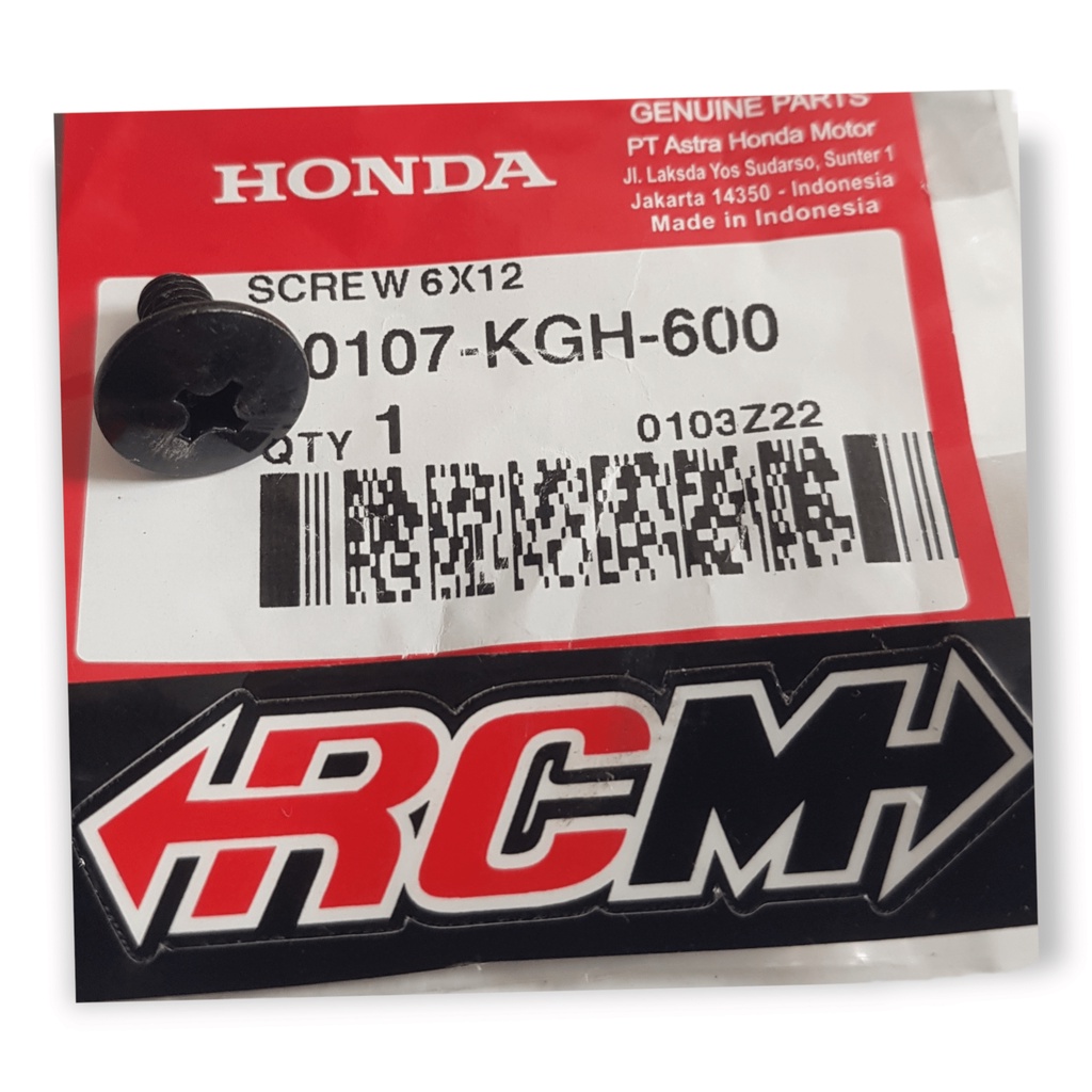 GANTUNGAN 6X12 สลักเกลียวดอกไม้, ด้ายแขวนบังโคลน, บังโคลน, Beat Vario, Original Honda Ahm Hgp, ของแท