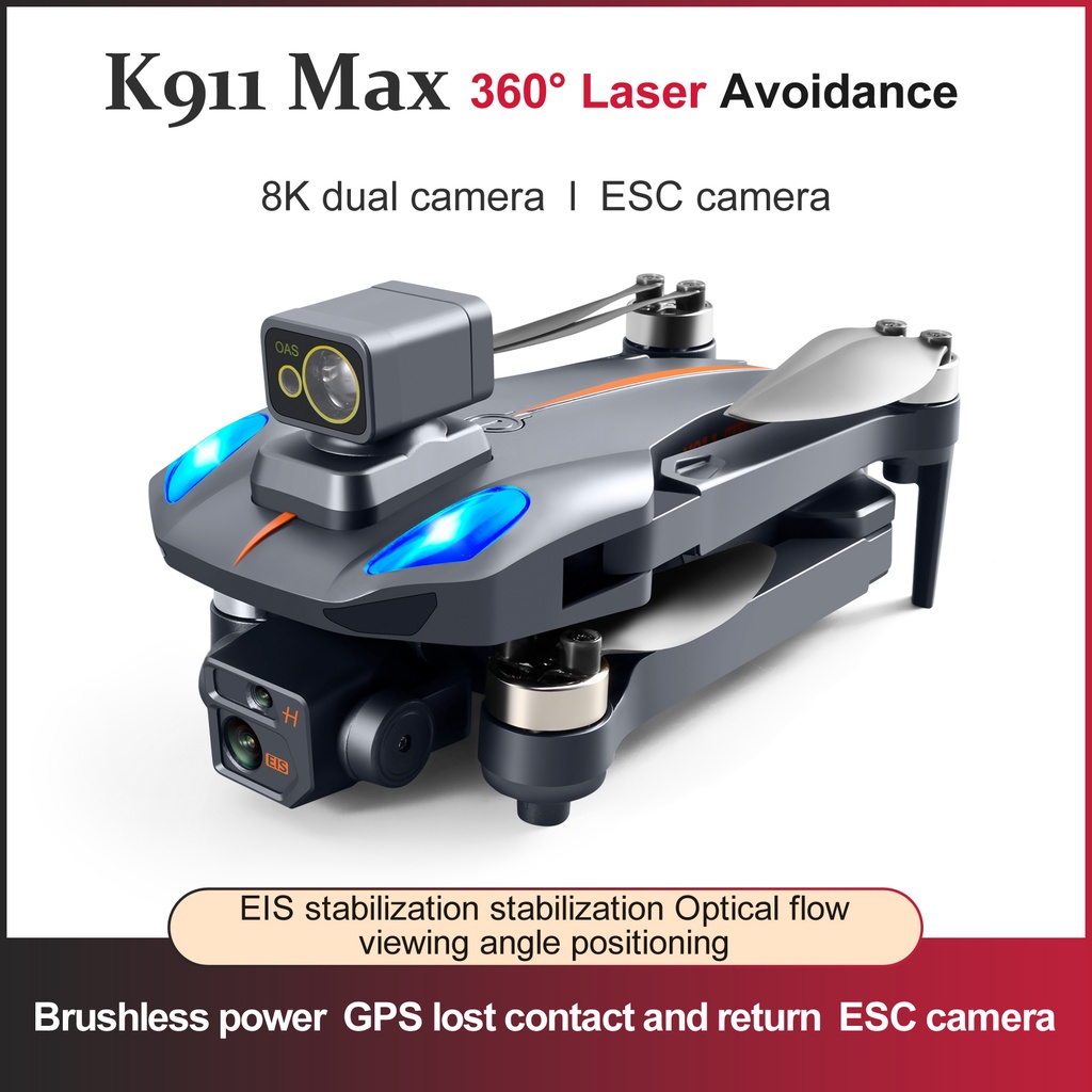 UAVKBDFA K911 MAX GS Drone 4K rofessional 8K Dual HD Camera FV ...