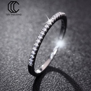 🔥แหวนเงิน 925 เครื่องประดับเงิน Rhinestone เครื่องประดับ Engaget Ring