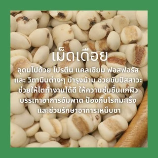 เม็ดเดือย ลูกเดือย สะอาด คุณภาพดี ไม่ผ่านการรมยาฆ่าแมลง 500กรัม Job's tears