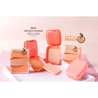 Nee Cara N611 Peach Pressed Powder 6g นีคาร่า พีช เพรส พาวเดอร์ แป้งพัฟ คุมมัน