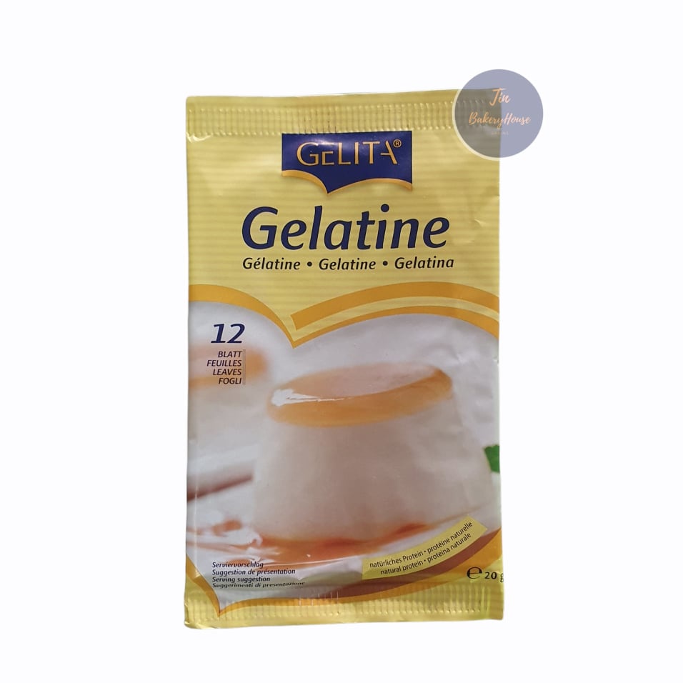 แผ่นเจลาติน Gelatine Gelita แบบซอง 12 แผ่น