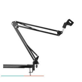 Di shop ขาตั้งสำหรับไมโครโฟน Mic Microphone Suspension Boom Scissor Arm Stand Holder for Studio Broadcast w/ Shock Mount