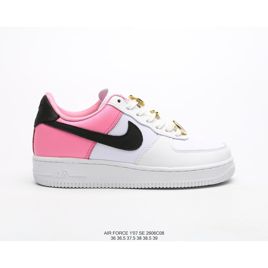 pink and black air force ones