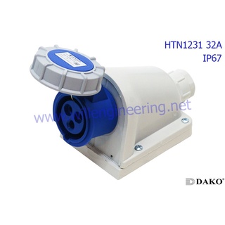 HTN 1231 ปลั๊กตัวเมียติดลอย 2P+E 32A 230V IP67 6h