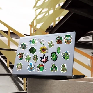 พร้อมส่ง!กัญชาไทย green plants sticker สติกเกอร์ กันน้ำ รูปแบบที่แตกต่างกัน KFC starbuck weed 50ชิ้น